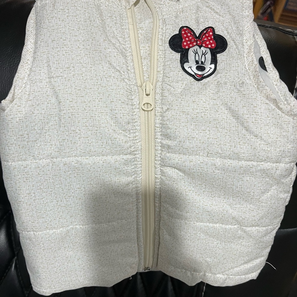 Disney Cream Vest with Minnie Mouse Patch